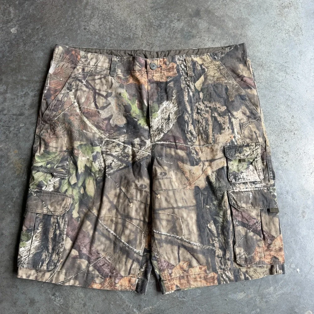 VTG Y2K Camo Cargo Shorts Baggy Loose Fit Skater Faded Glory Mens 42x12